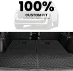 Trunk Mat with Backrest Mat for GMC Acadia 2017-2023, All Weather TPE Custom Fit Cargo Mat Trunk Liner with Backrest Mat, Black