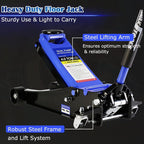4 Ton Low Profile Floor Jack, Professional Trolley Jack Hydraulic Jack, Heavy-Duty Steel Racing Floor Jack with Dual Piston Quick Lift Pump,Lift Range 4"-21", (8,000 lb) Capacity