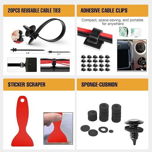 238Pcs Trim Removal Tool, Auto Push Pin Bumper Retainer Clip Set Fastener Terminal Remover Tool Adhesive Cable Clips Pry Kit Car Panel Radio Removal Auto Clip Pliers