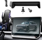 Car Phone Mount for 2024–2026 Volkswagen Atlas/Atlas Cross Sport, Smart Auto-Clamping on 12" Touchscreen, 15W Wireless Fast Charging, 360° Adjustable, Without Blocking Airflow