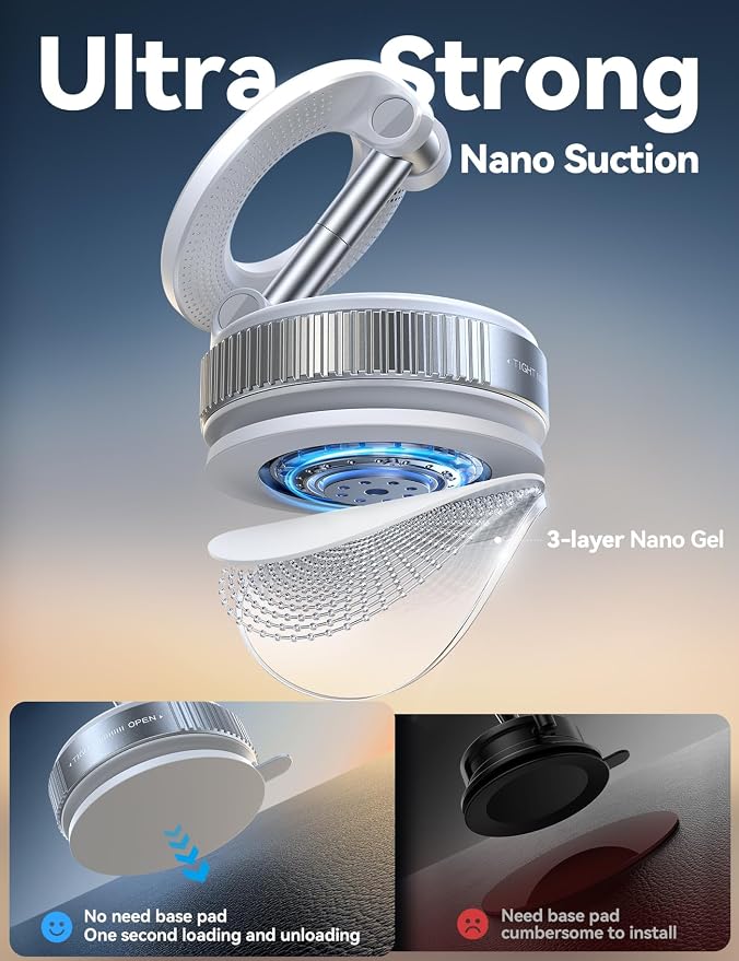 Vacuum Magnetic Car Phone Holder, Strongest Suction Cup 360° Adjustable Magsafe Car Phone Mount, Foldable Cell Phone Holders for Your Car for iPhone 16 Pro Max 15 14 13 12 Plus/Android
