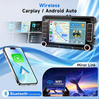4G+64G Android Car Stereo for VW Jetta Passat Golf Beetle Polo Caddy Tiguan Touran SEAT Skoda,7 Inch Touchscreen with Wireless Carplay Android Auto GPS WiFi Bluetooth FM/RDS DSP Canbus Camera