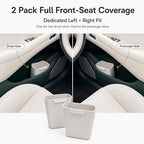 2 Pack Car Trash Can for Door Pocket Reinforced Silicone Auto Garbage Bin with Stay-Open Rim, Waterproof Car Waste Container, Left & Right Door Organizer, Fits Most Standard Door Pockets, White