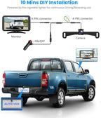 Backup Camera for Truck Plug and Play: 4.8" 1080P Stable Signal Clear Night Vision Rear View Camera System, IP69K Waterproof 3X Zoom Back Up Camera for Car SUV Pickup Van