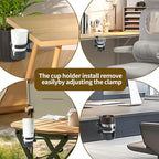 360° Rotating Cup Holder Under Desk Anti Spill Space Saving for Home Office Camping for Mugs, Glass, Heavy Drink