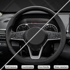 Customized Auto Car Steering Wheel Cover for Nissan,D Shaped Steering Wheel Cover for Rogue,Altima,Kicks (D-Shaped-Black)