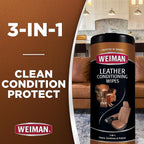 Leather Cleaner Kit Leather Wipes (30 Count) and Microfiber Cloth - Clean and Condition Car Seats and Interior, Shoes, Couches and Other Leather Surfaces