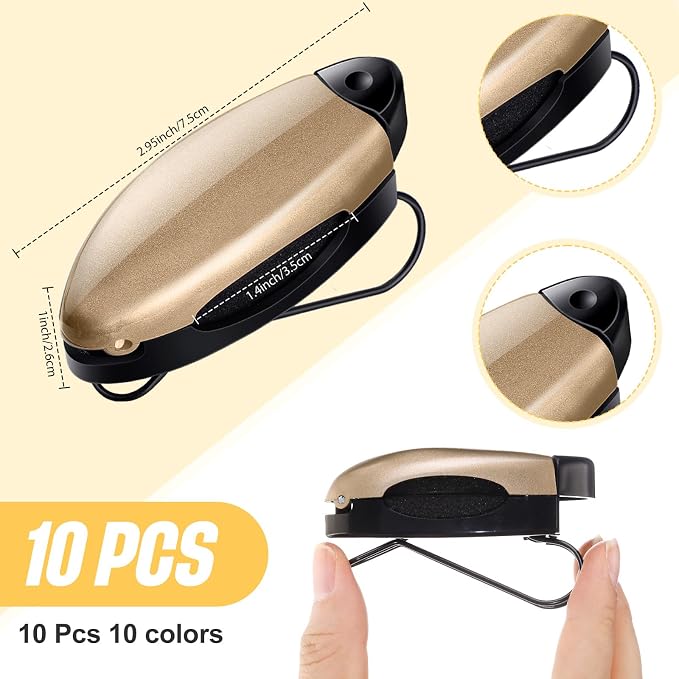 10 Pieces Auto Car Vehicle Sun Visor Clip Holder for Sunglasses Glasses Holder Hanger Eyeglasses Mount Ticket Card Clip Car Accessories(Assorted Color)