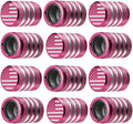 Tire Valve Stem Cap Cover - (12 Pack) Tire Air Cap Metal with Plastic Liner Corrosion Resistant Leak-Proof American Flag for Car Truck Motorcycle Bike Pink