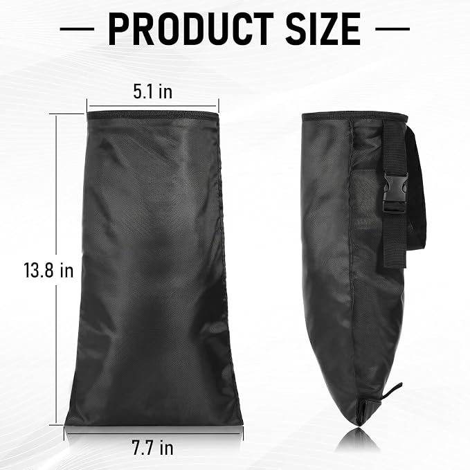 Car Trash Bag, Hanging Car Garbage Bag with Elastic Top Opening & Bottom Removable Opening, Washable Polyester Litter Bin for Car Seat Back, Travel, SUV, Truck, Black, Pack of 2