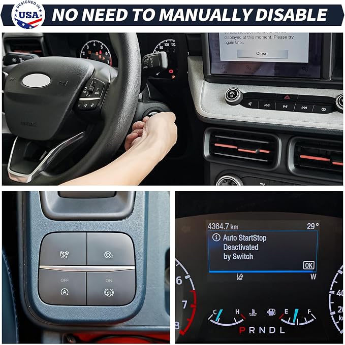 Auto Start Stop Eliminator Remote Start Kit Compatible with 2022 2023 2024 Ford Maverick Auto Stop Eliminator Turn Off Idle Engine Stop Start System Start Stop Disable-Plug Play Error Free