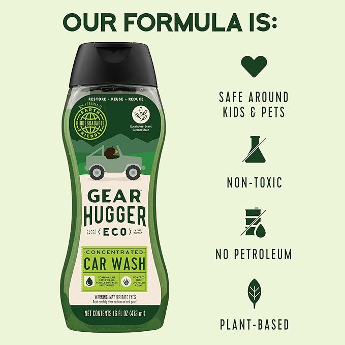 Car Wash Soap (16 oz, Pack of 2) – Eco-Friendly Car Cleaner, Biodegradable Car Wash with Natural Saponins & Eucalyptus – Safe Car Soap for All Vehicle Surfaces