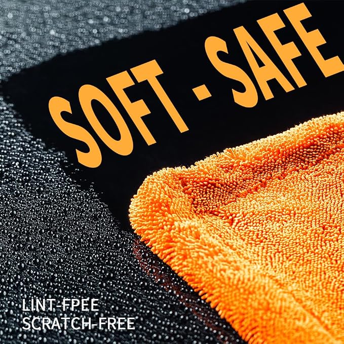 24"x36" Car Drying Towel, 1200GSM Microfiber Towel for Cars, Twisted-Loop Drying Towel Car Detailing, Double Sided Super Absorbent, No Water Spots, Label-Free Design Car Towel