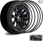 Black 18" Rim Protector, Aluminium Alloy Wheel Protection Ring, Wheel Rim Protector Strips for Curb Rash Prevention, Universal Wheel Accessories for Cars, Trucks, SUVs & Tesla All Models, 4PCS