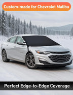 Car Snow Cover Compatible for Chevrolet Malibu | Windshield Cover for Ice and Snow with S-Hook Straps | Heavy-Duty 600D Oxford Winter Car Cover, Waterproof & Anti-Slip