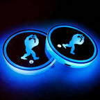 2Pcs Sasquatch LED Car Cup Holder Coasters 7 Colors 3 Modes Lights Up Cups | with USB of Car Accessories for SUV Truck Sedan, Waterproof Interior Atmosphere Lamp, Sasquatch Gifts for Women Men