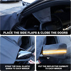 Windshield Cover for Ice and Snow, Car Windshield Protector for Winter Frost Ice Snow Sleet Protection, Includes Anti-Theft Straps, Side Mirror Protector for Cars SUVS Vans Truck Van, Medium (72"x42")