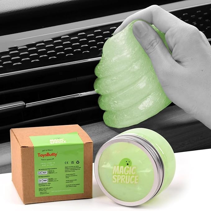 MAGIC SPRUCE Car Cleaning Gel Kit for Car Interior, High End Apple Scented Cleaning Putty in Classy Jar, Detailing Cleaning Gel Universal Dust Cleaner, for Keyboard Apple Laptop, Car Cleaning Supplies