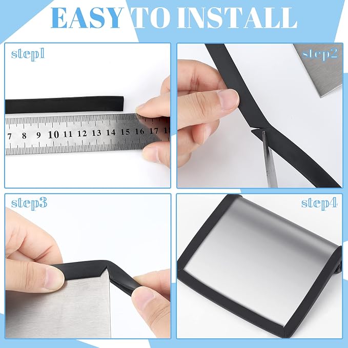U Channel Rubber Edge Trim U Channel Protector Rubber Strip Weather Resistance Metal Edge Protector Fits 1/16 Inch(20 Feet) (Pack of 2)