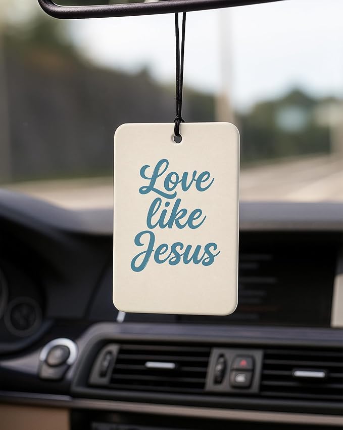 Blue Beach Christian Car Air Freshener 4 Pcs Coconut Scented, Coastal Religious Car Accessories Mirror Decor for Women, Christian Beachy Hanging Air Freshener for Cars Closet Drawer Books