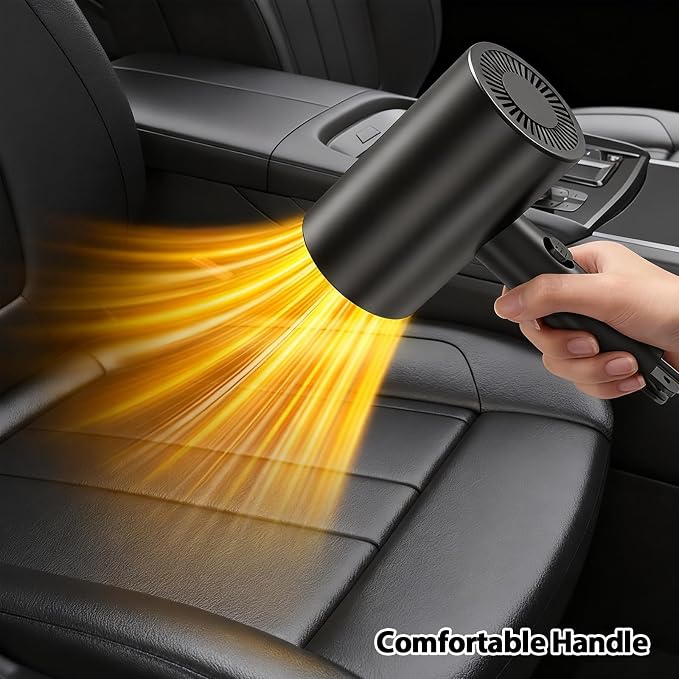 Portable Car Heater, 12V Fast Heating Defrost Defogger with Suction Holder,Defroster for Car Windshield With Handle,Plugs into Cigarette Lighter