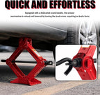 1.5 Ton Car Scissor Jack,3.93"-13.18" Adjustable Low Profile Car Jack with Handle & Reinforced Screw,Heavy Duty Scissor Jacks for Cars as Emergency Repair Tool for Tire Change
