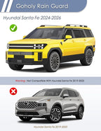 Extra-Thick Window Rain Guard for Hyundai Santa Fe 2024 2025 2026 Rain Guards Side Window Visors Tape-on Vent Visor Window Deflectors Vent Shades