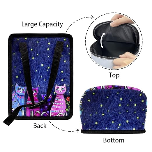 Galaxy Cat Print Car Trash Can with Lid, Leak Proof Auto Trash Bag Hanging Vehicle Garbage Can Multipurpose Storage Container for Back Seat Road Trip