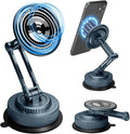 PIEPIE All-Metal Alloy Long Arm Magnetic Suction Cup Car Phone Mount Holder | Strong Powerful Magnetic Heavy-Duty Windshield Dash 360° Mechanical Rotation Cell Mobile Phone Vehicle Bracket for All Cars
