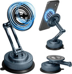 PIEPIE All-Metal Alloy Long Arm Magnetic Suction Cup Car Phone Mount Holder | Strong Powerful Magnetic Heavy-Duty Windshield Dash 360° Mechanical Rotation Cell Mobile Phone Vehicle Bracket for All Cars