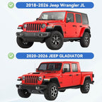 Window Visors Rain Guards for 2018-2026 Jeep Wrangler JL Unlimited & 2020-2026 Jeep Gladiator, Out-Channel Window Vent Wind Deflectors Visors Shades for 18-26 Wrangler JLU 4-Door