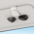 Sunglass Holder for Car Visor, White, 2 Packs | Suede Cloth, Magnetic, Organizer for Car Accessories