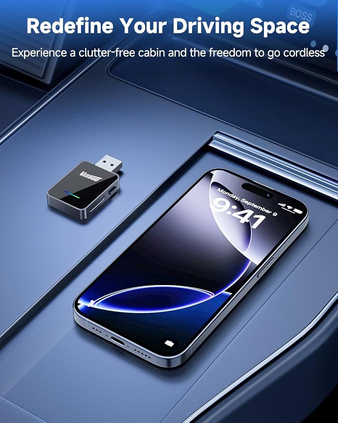 𝟐𝟎𝟐𝟔 𝐔𝐩𝐠𝐫𝐚𝐝𝐞𝐝 Android Auto & CarPlay Wireless Adapter, One Click Multi Device Switching, Ultra-Fast 5.8GHz WiFi, Bluetooth 6, Plug & Play USB-A/C for 2016+ Car Models