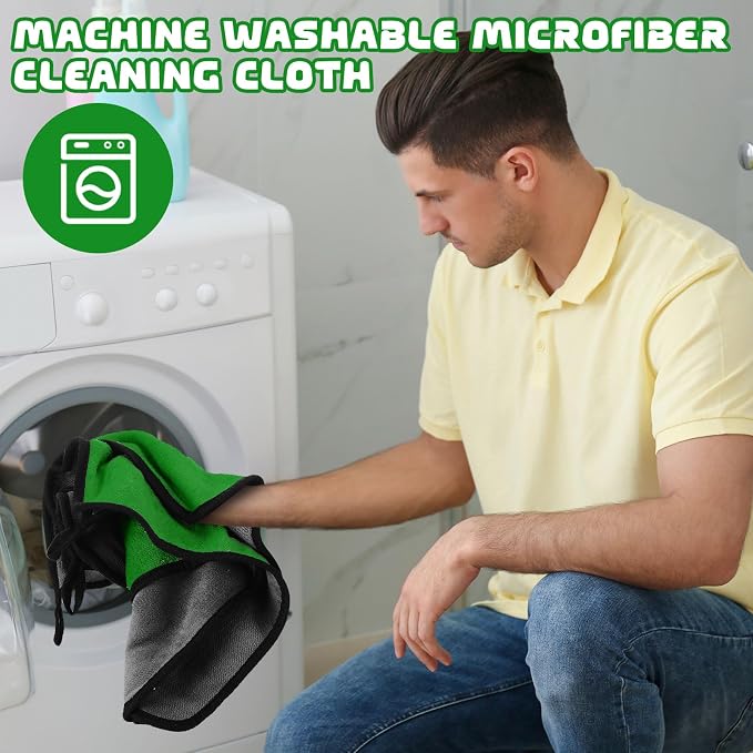 50 Pcs Microfiber Towels:16"x16" Microfiber Drying Towels Bulk Micro Fiber Car Cleaning Cloth for Cars Drying Washing Polishing Office Windows Cleaning Household Supplies (Green,Gray)