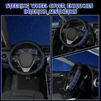 Ventilated Heart-Shaped Steering Wheel Cover with Anti-Slip Leather Grip. Compatible with Ford, Toyota, Honda, Nissan, and Chevrolet Vehicles for 14.5-15.2 inch Round Steering Wheels.