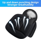 Car Seat Cushion, Comfort Memory Foam Car Cushions for Driving, Breathable Leather Surface with Anti Slip Rubber Bottom, Seat Cushion for Car and Office Chair (1, Knit Style Black)