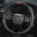 Car Steering Wheel Cover Napa Leather Non Slip Vehicle Steering Wheel Cover Protector, Quick Install Comfy Automotive Interior Decor, Universal fit 14½ to 15 inches Car Pickup SUV 14.5 to 15 inches