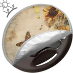 Sunflower Butterfly Steering Wheel Cover Sun Shade 17 inch Cooling Steering Wheel Sun Cover for Heat Protection Universal Auto Accessories Heat Reflector Fit Most Cars SUV Trucks Van