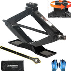 Scissor Car Lift Jack 2.5 Ton (5500Lbs) for Sedans, MPVs & SUVs, Compact Portable Cross Car Scissor Jack Kit 360 Degree Rotating Roadside Emergency Tool Tire Change with Ratchet Wrench Gloves (2.5T)