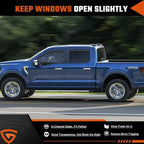 in-Channel Rain Guards Fit for Ford F150 2021 2022 2023 2024 2025, Durable Side Windows Rain Guard Wind Deflectors 2021-2025 F150 Rain Guard Black 4 PCS