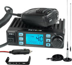 MB1 CB Radio Kit, Noise Cancellation AM/FM Mini CB Radio with Antenna, 12V/24V Cigarette Lighter Plug, 7-Color Screen, Emergency Channel 9/19, VOX, Auto-Scan, for Truckers
