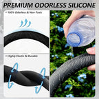 Car Steering Wheel Cover for Men Women, Non-Slip Silicone Wave Pattern Auto Interior Accessories, Universal Fit 14 15 16 Inch Round & D-Shape Wheels, Black