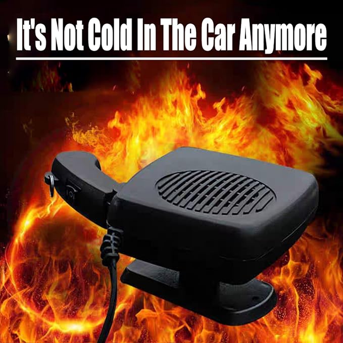 Car Heater,12V 200W Portable Car Heater that Plugs into Cigarette Lighter,Defroster for Car Windshield,2 in 1 Heating & Cooling Fans,with Hidden Handle Car Heaters for Vehicle