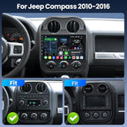 10'' Car Radio for Jeep Patriot Compass 2010-2016, Wireless CarPlay & Android Auto, Android Car Stereo with 2GB+64GB, Bluetooth 5.0, GPS Navigation, WiFi, FM, SWC, Backup Camera
