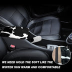 6PCS Set car Interior Aesthetic Accessories, Fluffy Cute Cows Steering Wheel Cover, armrest pad, seat Belt Cover,Gear Shift Cover, Fit Girly car
