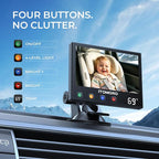 Baby Car Camera with Real-Time Temp Display for Car Seat & Vehicles | Real-Time Cabin Temperature Display