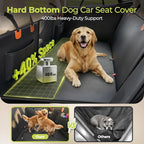 Back Seat Extender for Dogs, Hard Bottom Dog Car Seat Cover for Back Seat, Upgraded Waterproof PU Leather, Easy to Clean, Anti-Scratch & Durable Dog Hammock for Car and SUV, Holds 400lbs, Black