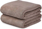 Microfiber Bath Towels, Oversized, Ultra Soft, Super Absorbent and Fast Drying, No Fading Large Bathroom Towel Set for Sport, Travel, Fitness (Coral Fleece - Chocolate, 30 in x 60 in)