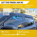 in-Channel Rain Guards for 2022-2026 Nissan Frontier Crew Cab, Window Visor Shields Vent Deflector Shade Wind Dark Smoke 2023 2024 22 23 24 25, Tape-On Outside-Mount, 4PCS