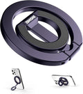 Magnetic Phone Ring for MagSafe Dual-Sided Magnetic Phone Grip Magnet Phone Stand Grip Compatible with iPhone 17/16/15/14/13 Pro Max Plus Mag Safe Accessory for Car Mounts (Purple)